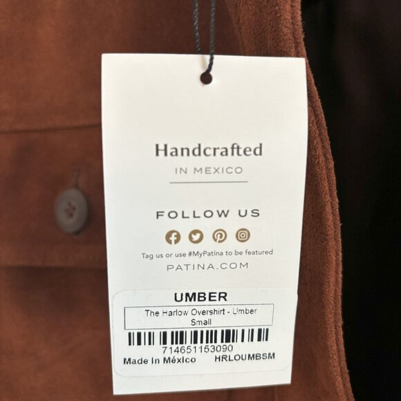 Patina brand leather jacket/shacket/overshirt, women's size S in umber - Picture 6 of 9